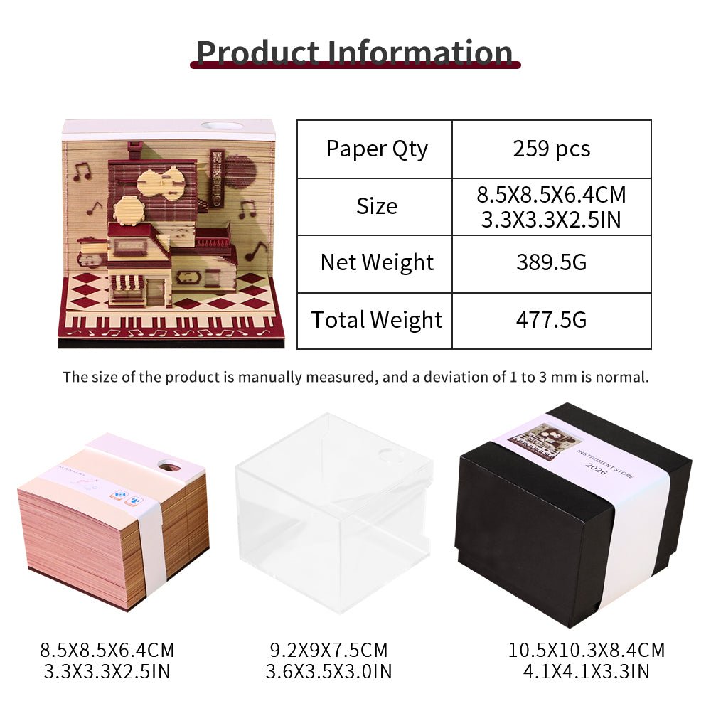 3D Calendar 2026 - Instrument Store - 3D Calendar
