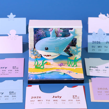 3D Calendar 2026 - Lovely Ocean Shark - 3D Calendar