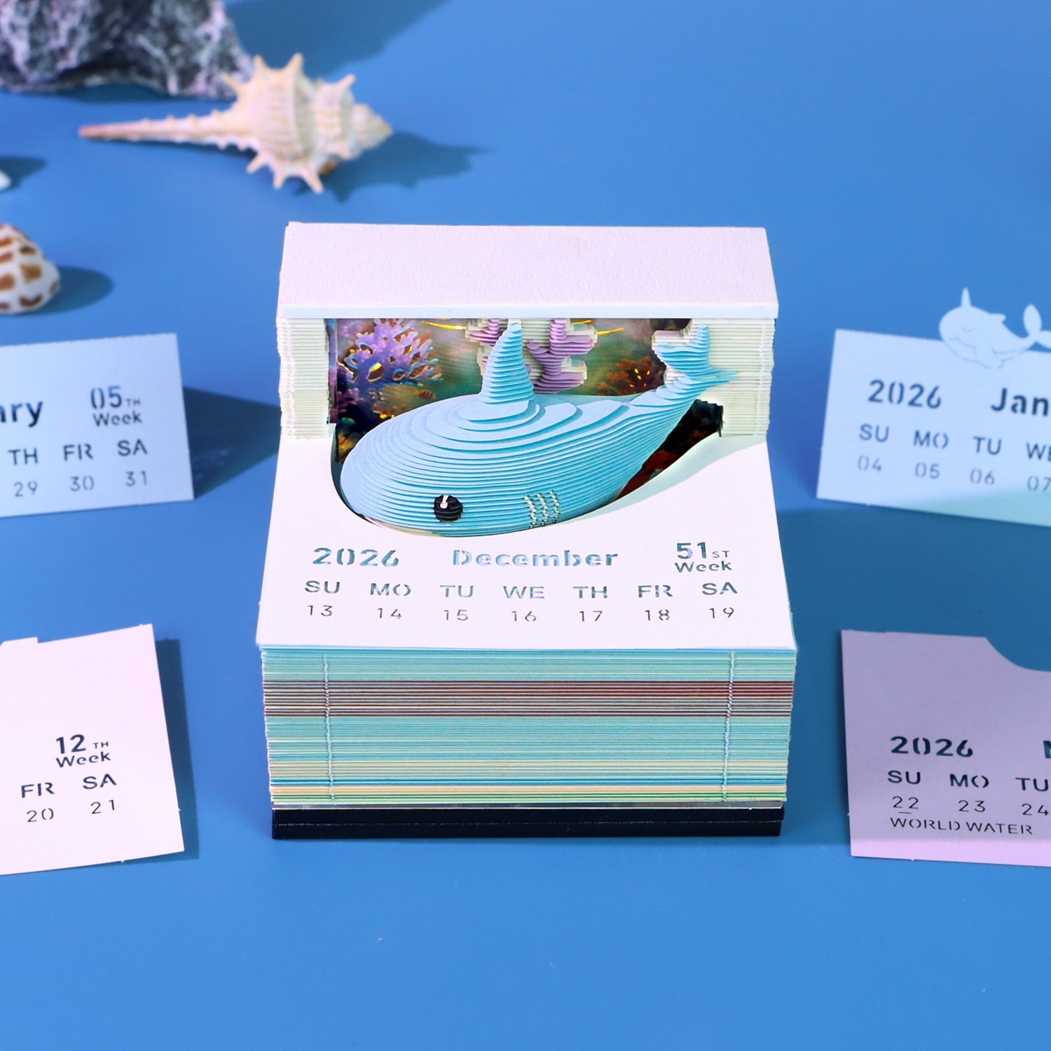 3D Calendar 2026 - Lovely Ocean Shark - 3D Calendar