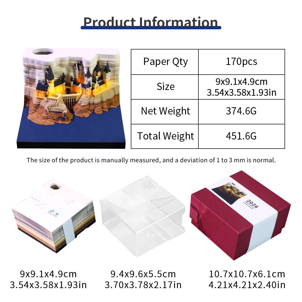3D Calendar 2026 - Magic Castle - 3D Calendar