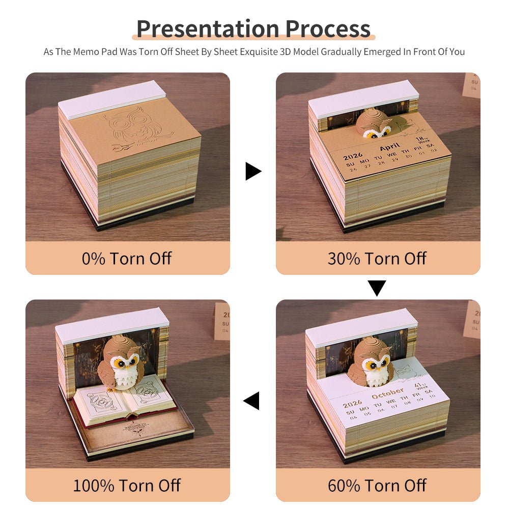 3D Calendar 2026 - Magic Owl - 3D Calendar