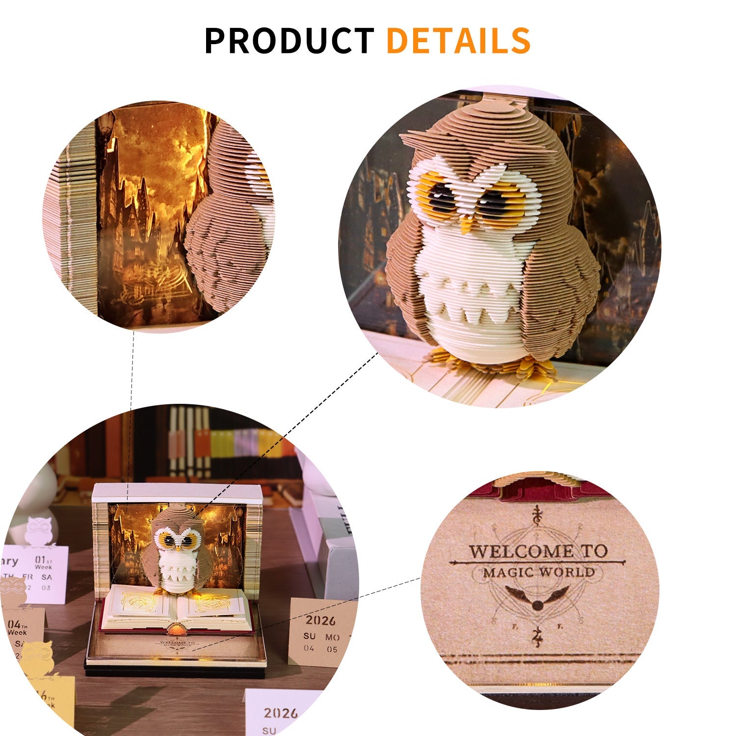 3D Calendar 2026 - Magic Owl - 3D Calendar