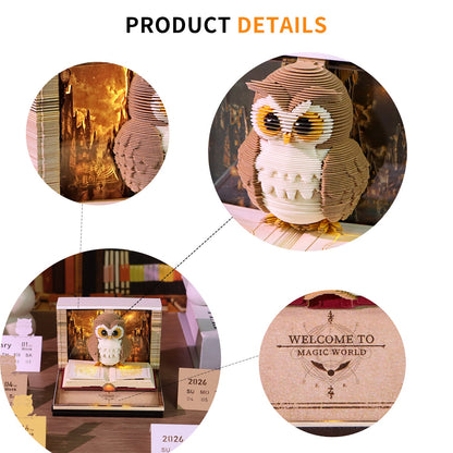 3D Calendar 2026 - Magic Owl - 3D Calendar