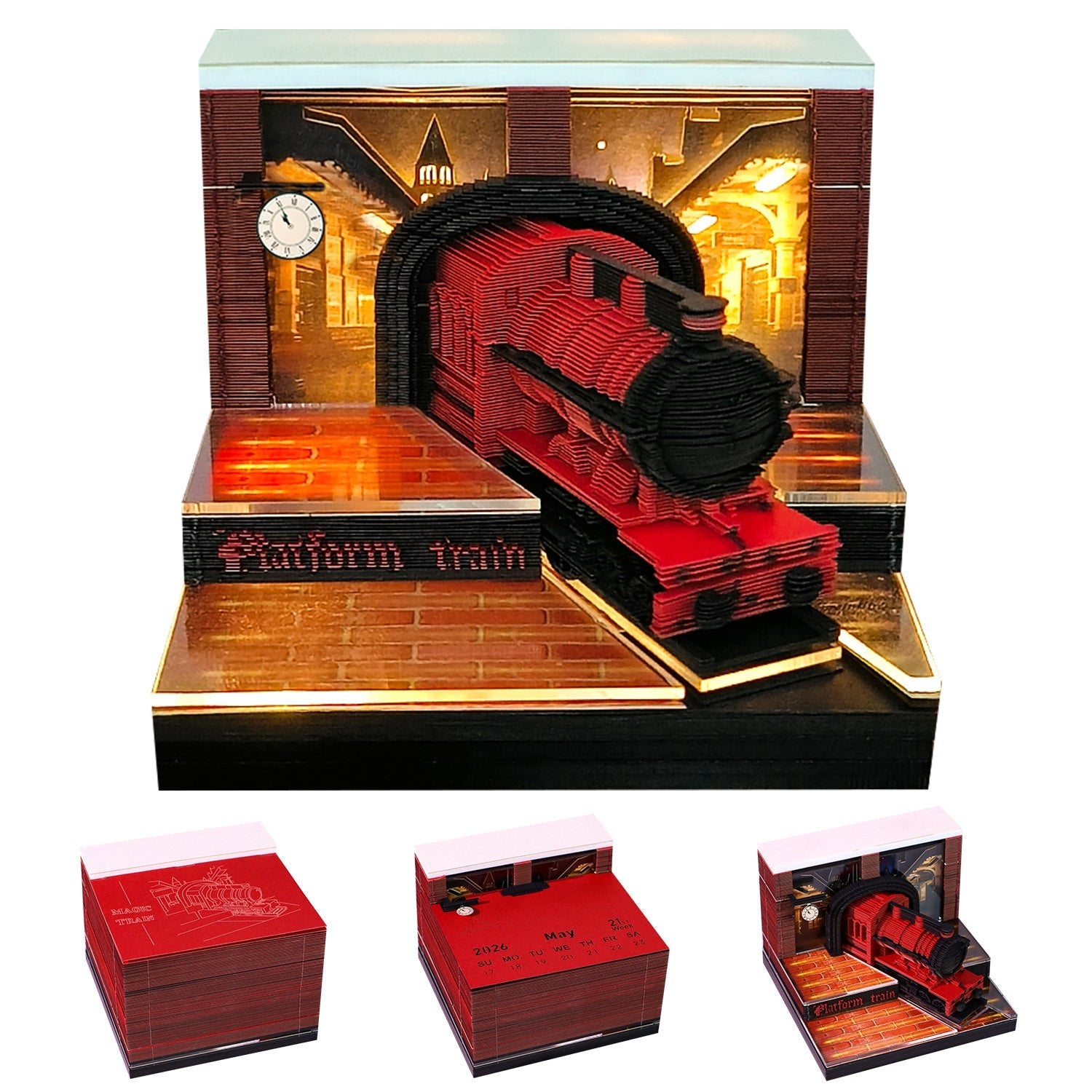 3D Calendar 2026 - Magic Platform Train - 3D Calendar