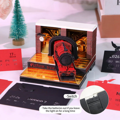 3D Calendar 2026 - Magic Platform Train - 3D Calendar