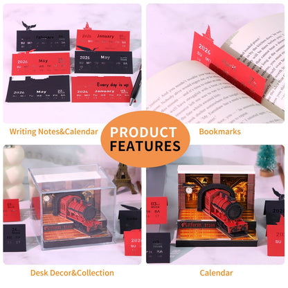 3D Calendar 2026 - Magic Platform Train - 3D Calendar