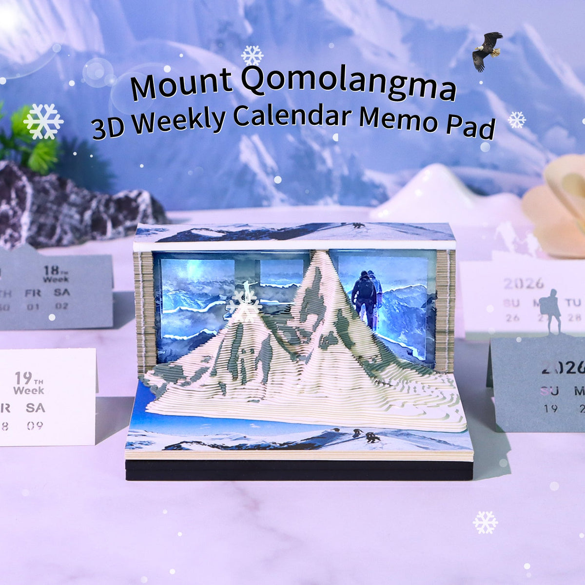 3D Calendar 2026 - Mount Qomolangma - 3D Calendar