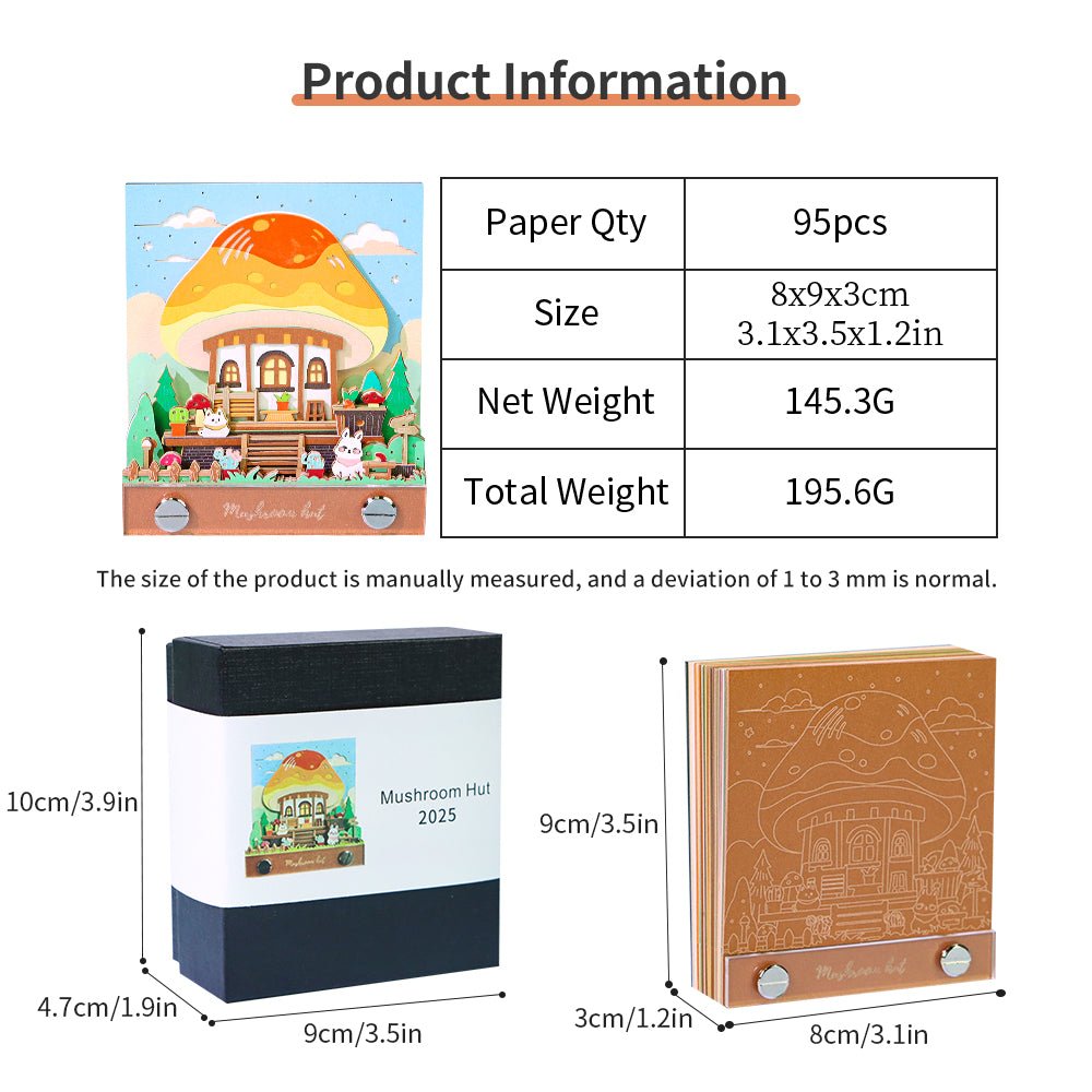 3D Calendar 2026 - Mushroom Hut - 3D Calendar