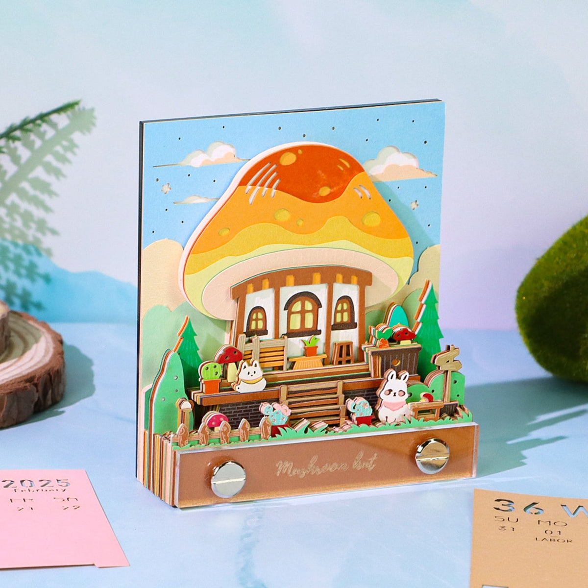 3D Calendar 2026 - Mushroom Hut - 3D Calendar