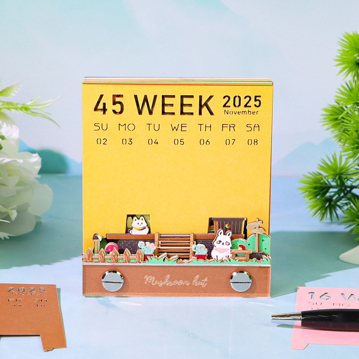 3D Calendar 2026 - Mushroom Hut - 3D Calendar