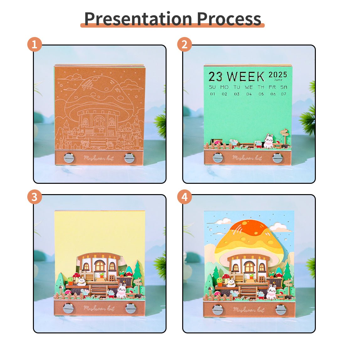 3D Calendar 2026 - Mushroom Hut - 3D Calendar