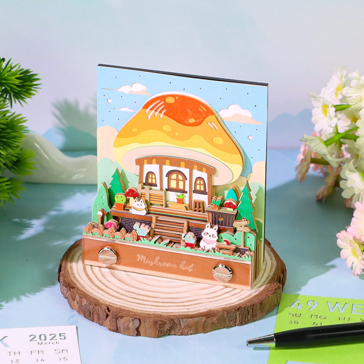 3D Calendar 2026 - Mushroom Hut - 3D Calendar