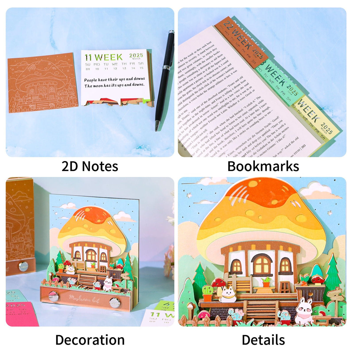 3D Calendar 2026 - Mushroom Hut - 3D Calendar