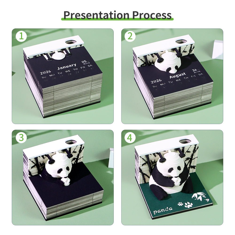 3D Calendar 2026 - Panda E - 3D Calendar