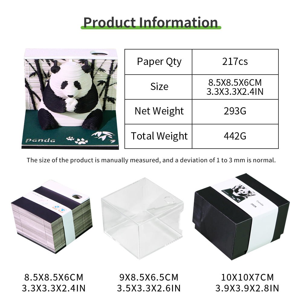 3D Calendar 2026 - Panda E - 3D Calendar