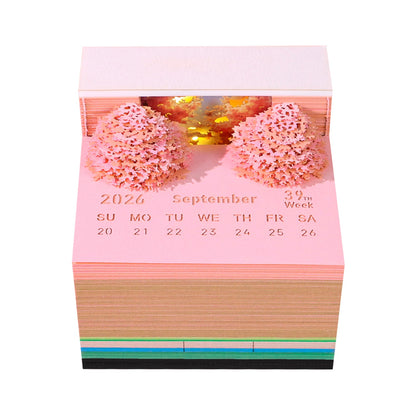 3D Calendar 2026 - Peach Blossom Forest - 3D Calendar