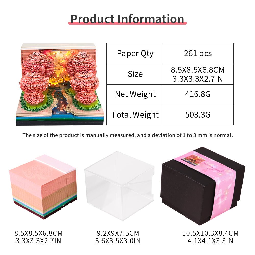 3D Calendar 2026 - Peach Blossom Forest - 3D Calendar