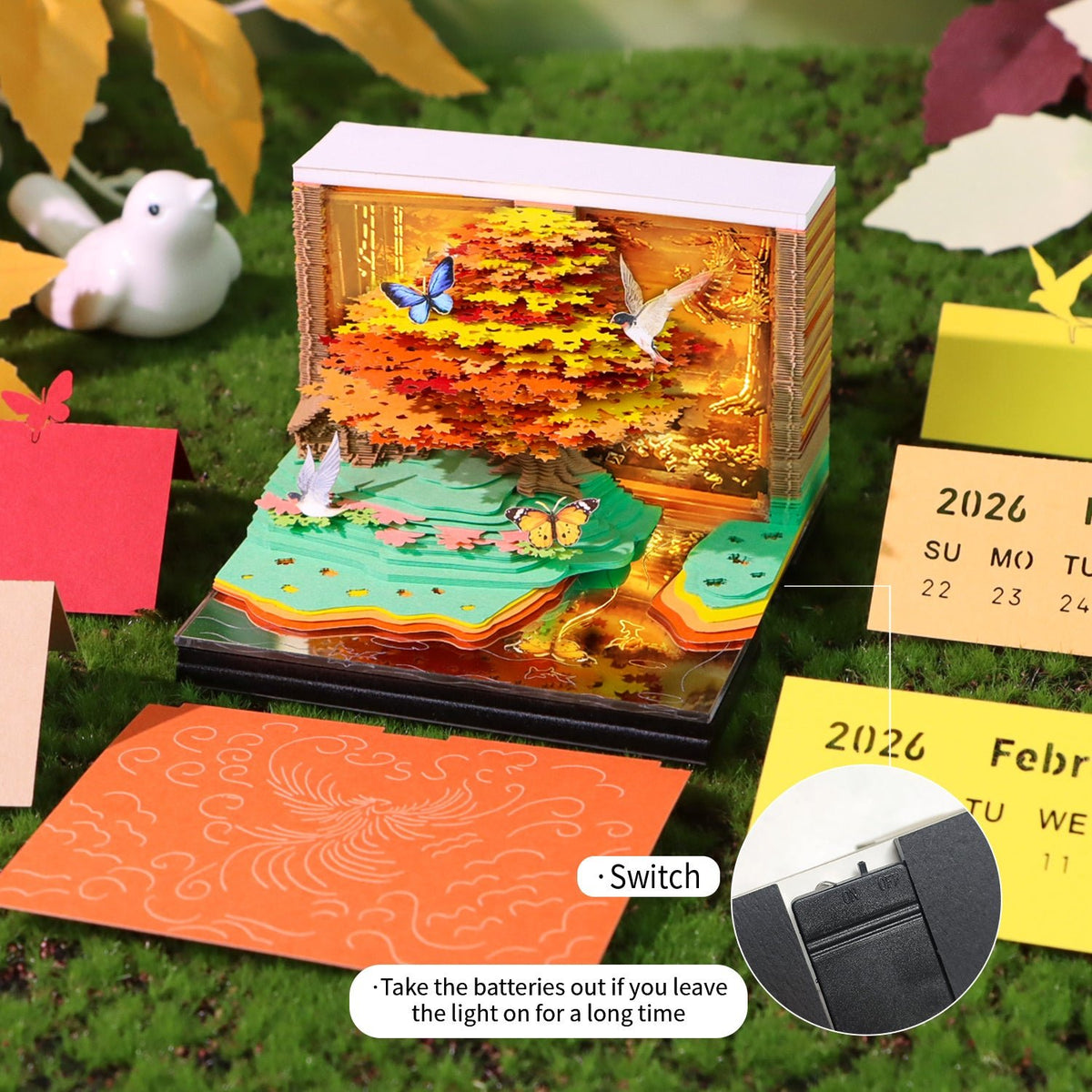 3D Calendar 2026 - Phoenix Perched Wutong - 3D Calendar