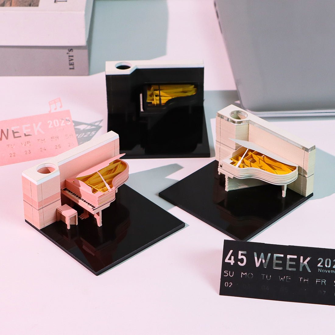 Calendrier 3D 2026 Mémo Pad Sculpture Papier - Forme Chouette, Décor Bureau, 240 Pages