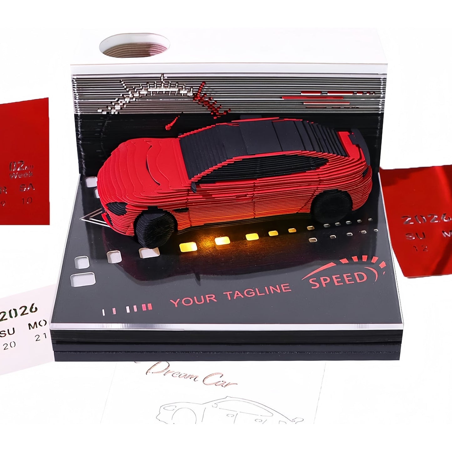 3D Calendar 2026 - Racing Car - 3D Calendar