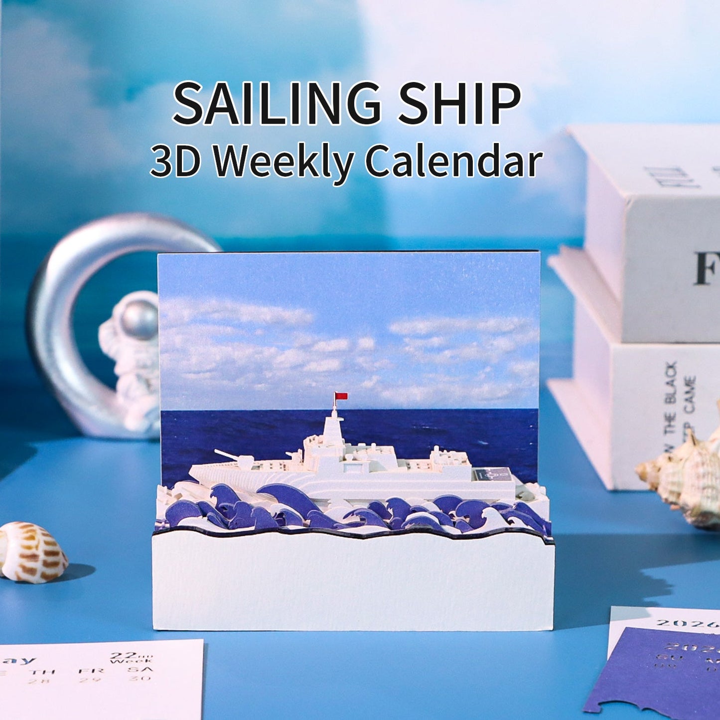 3D Calendar 2026 - Sailing Ship - 3D Calendar