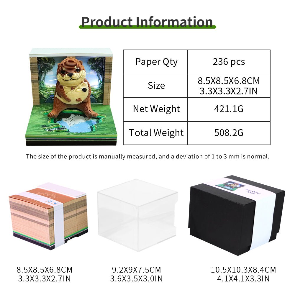 3D Calendar 2026 - Sea Otter - 3D Calendar