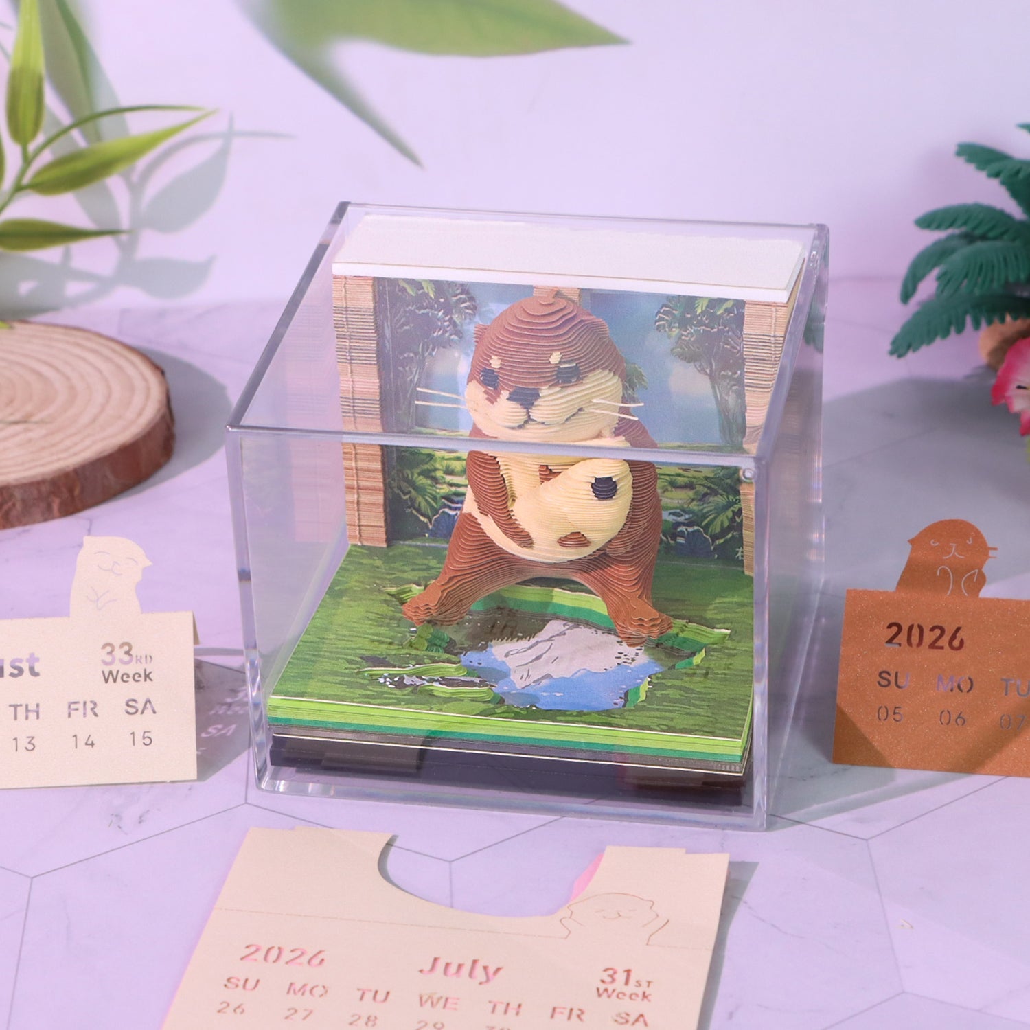 3D Calendar 2026 - Sea Otter - 3D Calendar