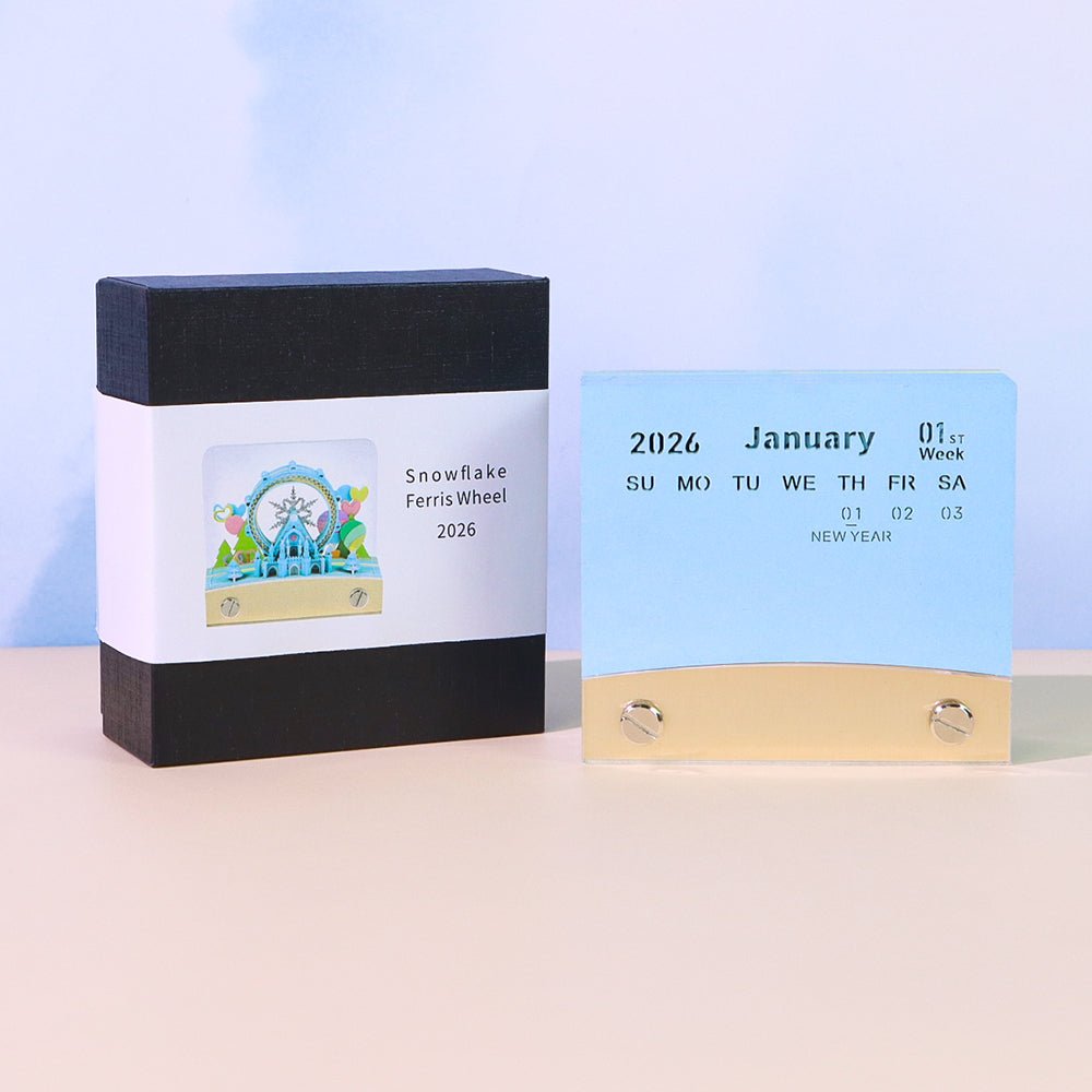 3D Calendar 2026 - Snowflake Ferris Wheel - 3D Calendar