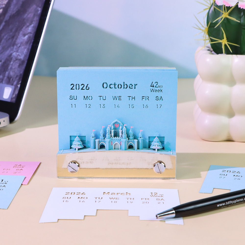 3D Calendar 2026 - Snowflake Ferris Wheel - 3D Calendar