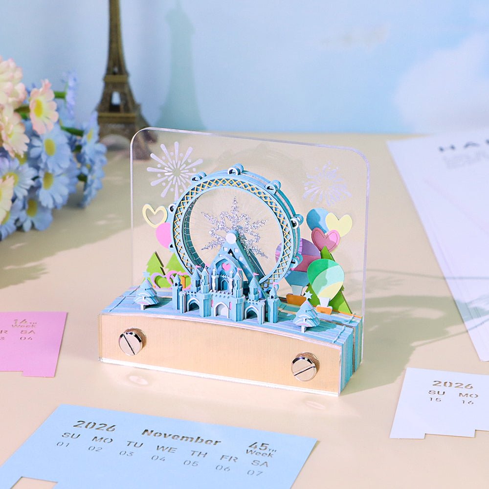 3D Calendar 2026 - Snowflake Ferris Wheel - 3D Calendar