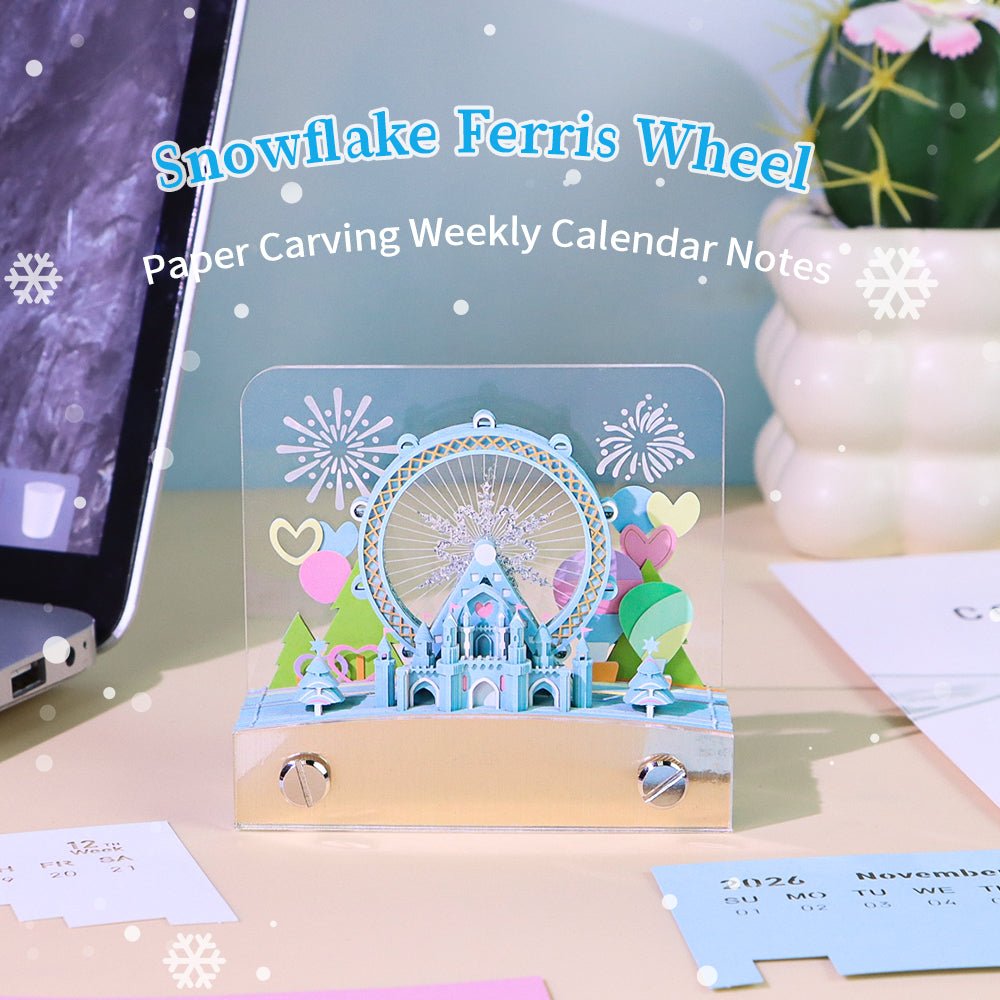 3D Calendar 2026 - Snowflake Ferris Wheel - 3D Calendar
