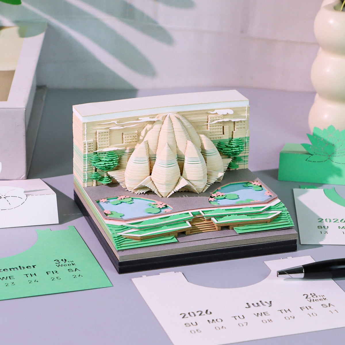 3D Calendar 2026 - The Lotus Temple - 3D Calendar