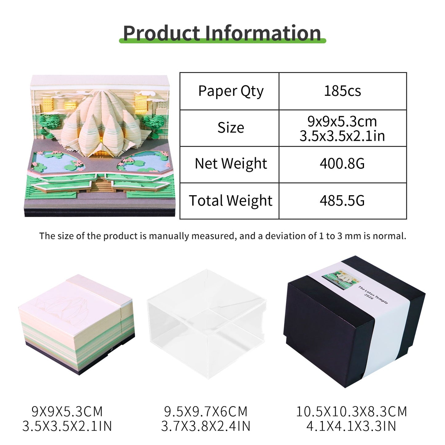 3D Calendar 2026 - The Lotus Temple - 3D Calendar