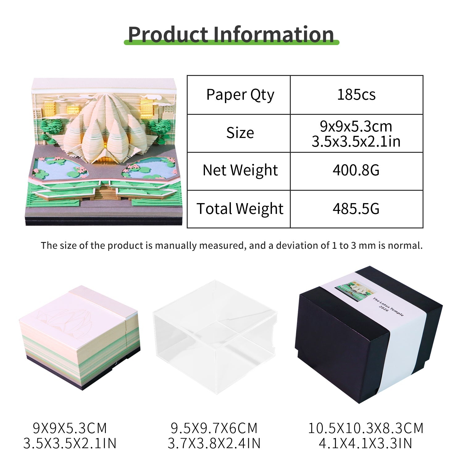 3D Calendar 2026 - The Lotus Temple - 3D Calendar