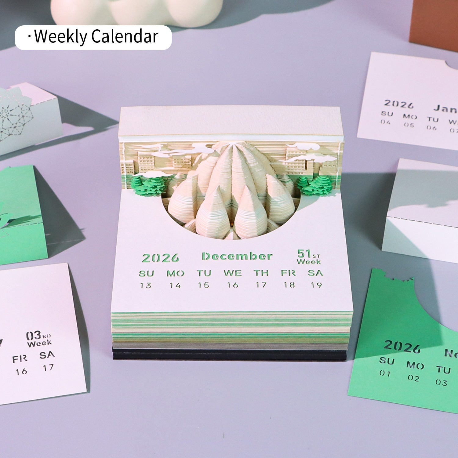 3D Calendar 2026 - The Lotus Temple - 3D Calendar