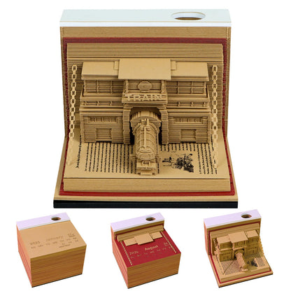 3D Calendar 2026 - The Train in The Book - 3D Calendar