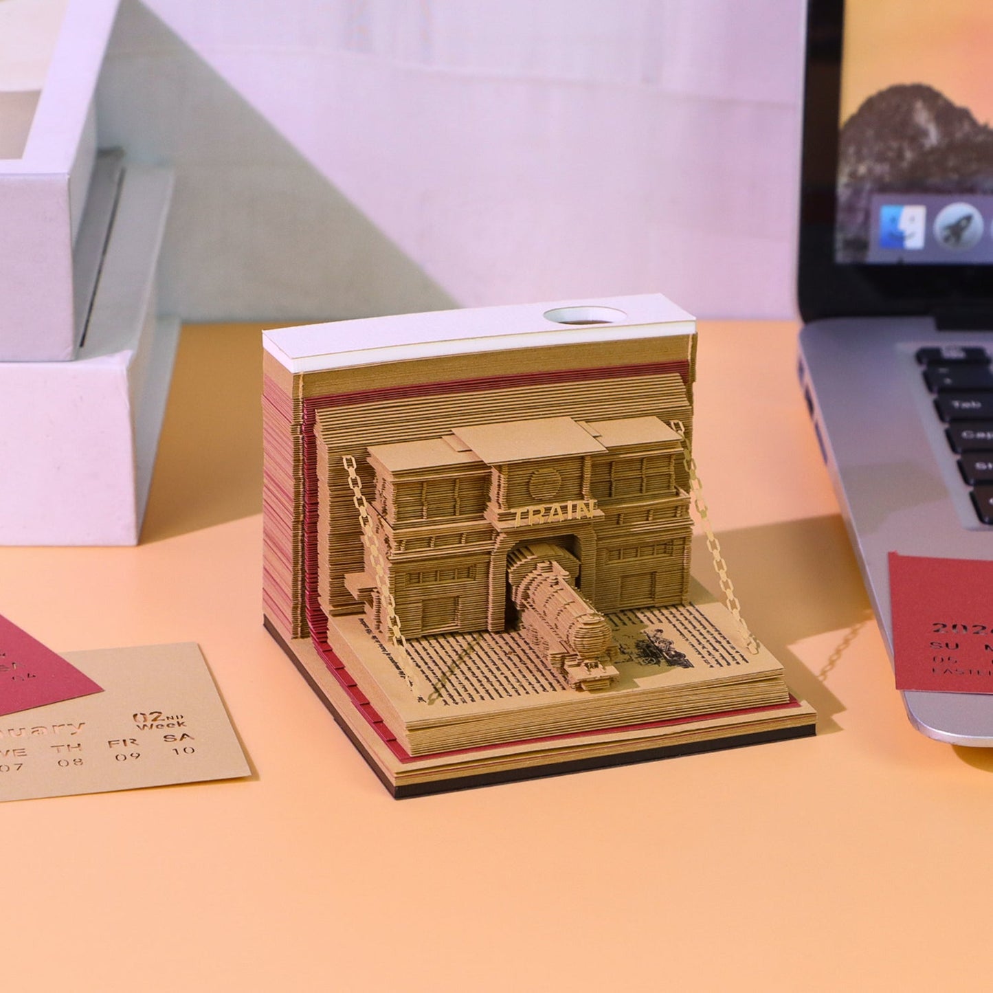 3D Calendar 2026 - The Train in The Book - 3D Calendar