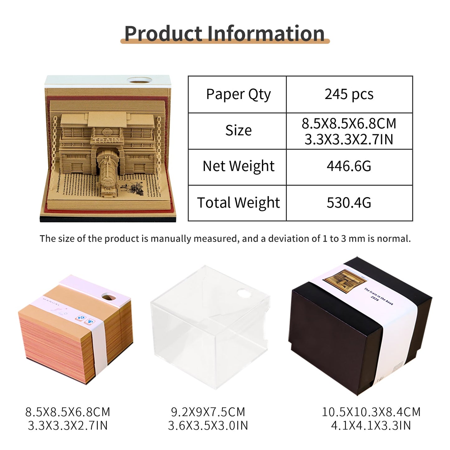 3D Calendar 2026 - The Train in The Book - 3D Calendar