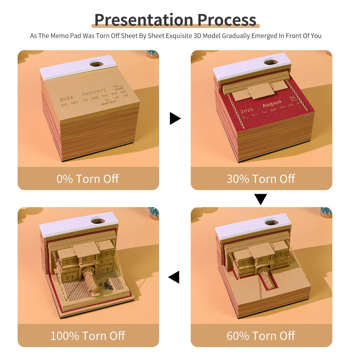 3D Calendar 2026 - The Train in The Book - 3D Calendar
