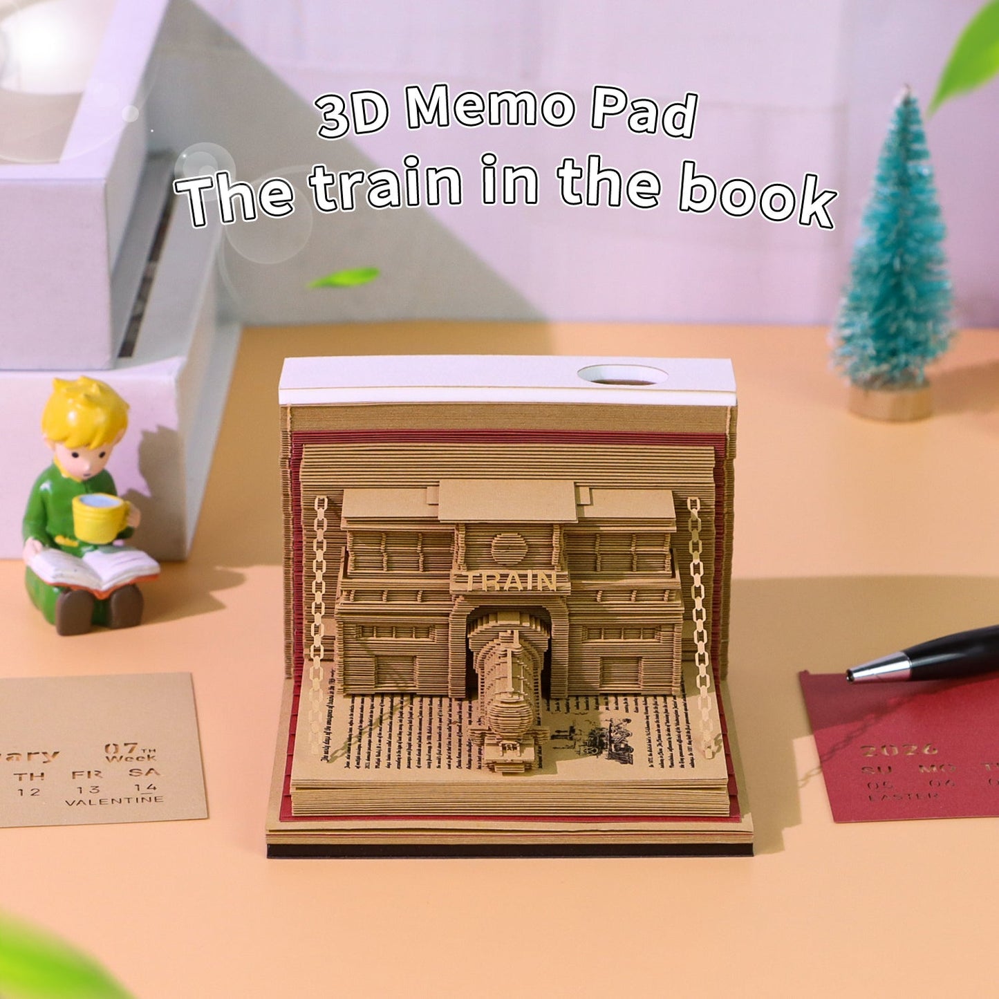 3D Calendar 2026 - The Train in The Book - 3D Calendar