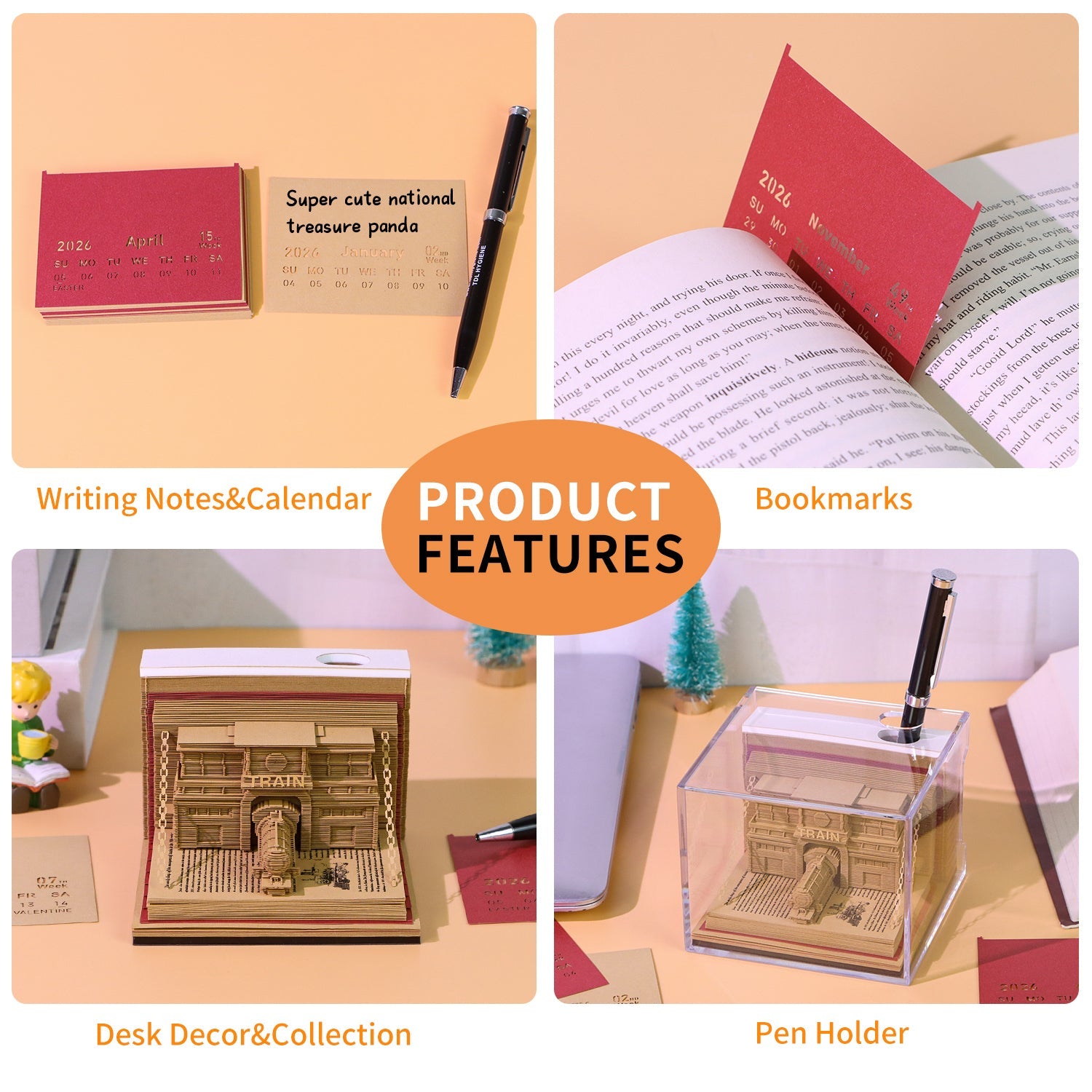 3D Calendar 2026 - The Train in The Book - 3D Calendar