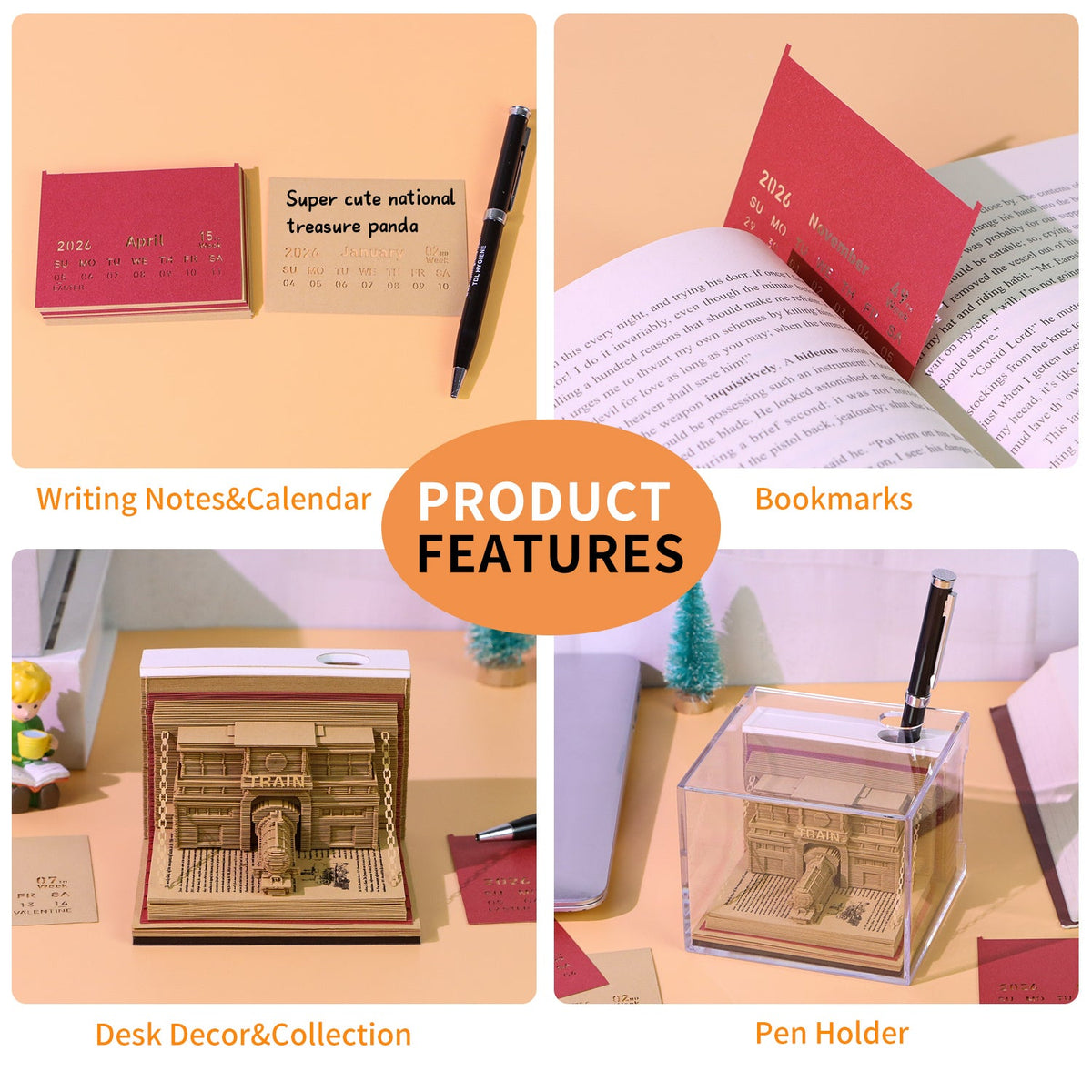 3D Calendar 2026 - The Train in The Book - 3D Calendar