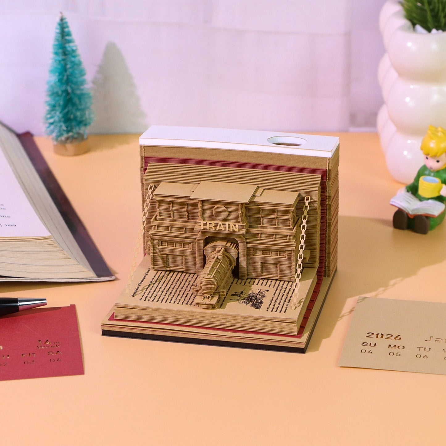 3D Calendar 2026 - The Train in The Book - 3D Calendar