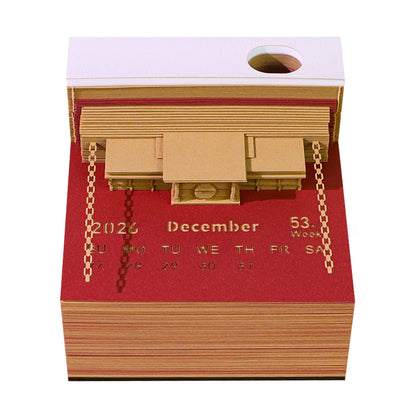 3D Calendar 2026 - The Train in The Book - 3D Calendar