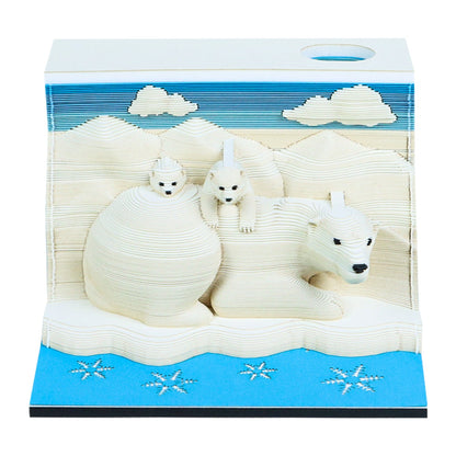 3D Calendar 2026 - White Bears - 3D Calendar