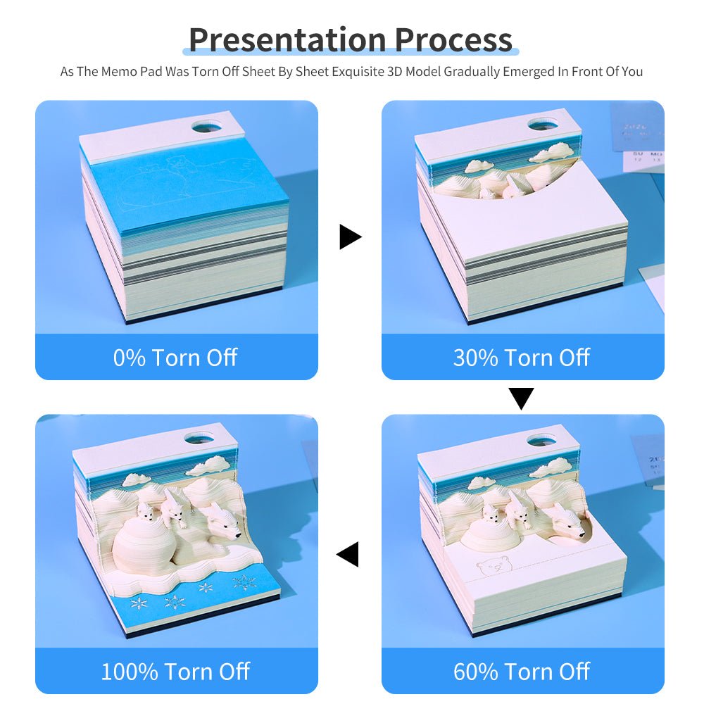 3D Calendar 2026 - White Bears - 3D Calendar