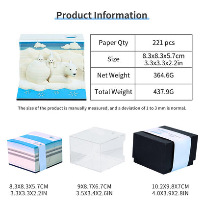 3D Calendar 2026 - White Bears - 3D Calendar