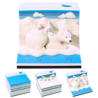 3D Calendar 2026 - White Bears - 3D Calendar