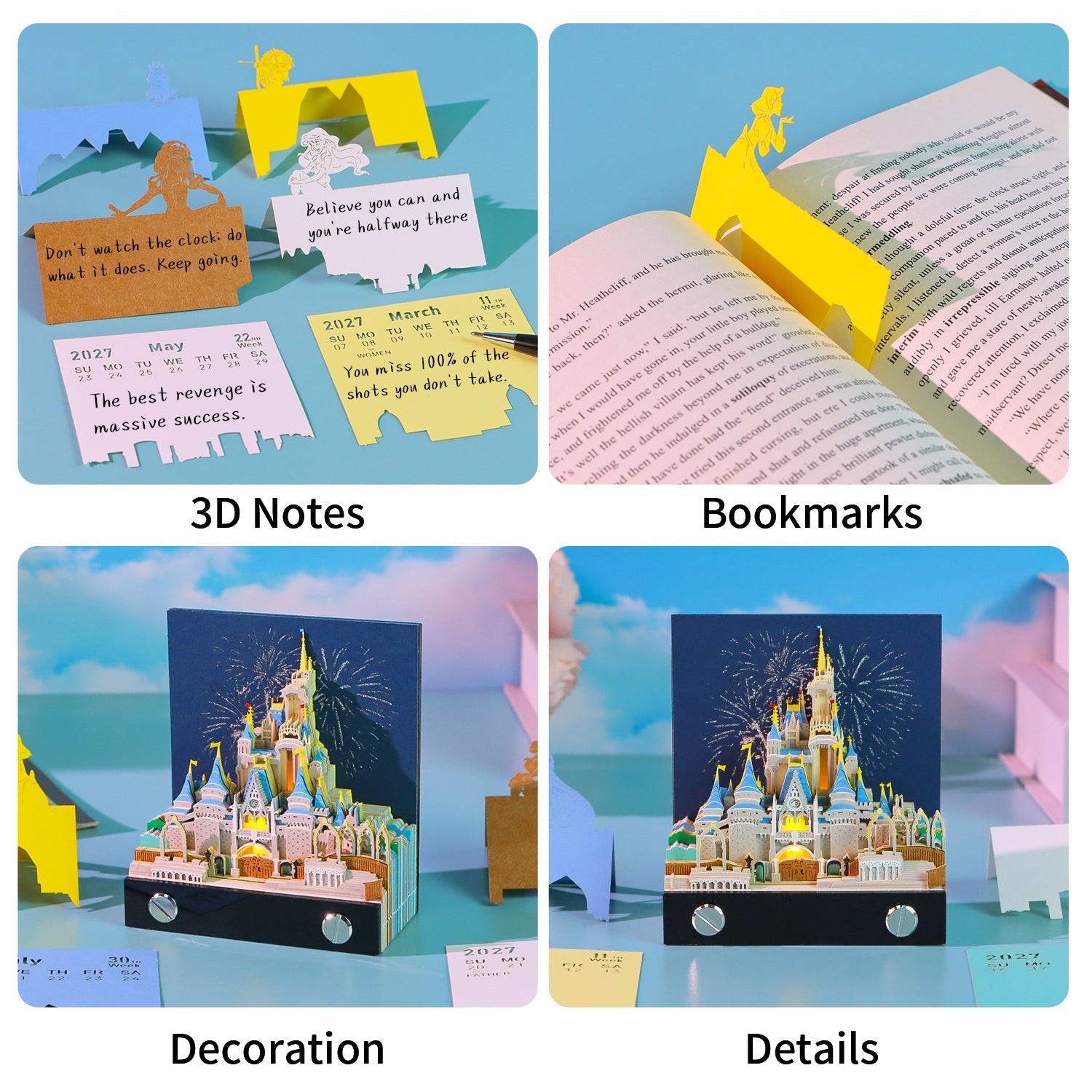 3D Calendar 2027 - Cinderella Castle - 3D Calendar