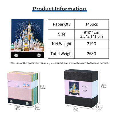 3D Calendar 2027 - Cinderella Castle - 3D Calendar